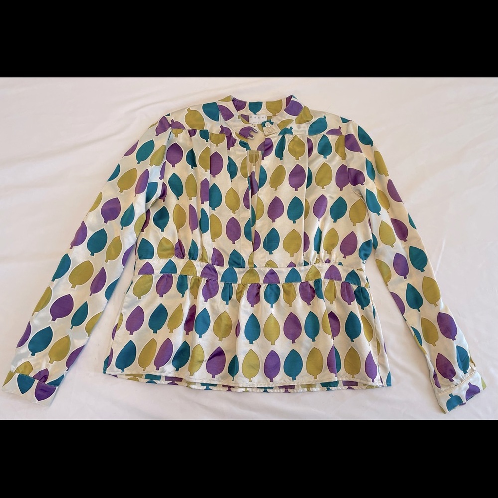 Marni Long Sleeve Silk Blouse Size 42. Rarely Worn!
